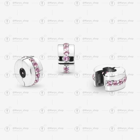 Pandora Pink Sparkling Row Clip Charm - Picture 4 of 7